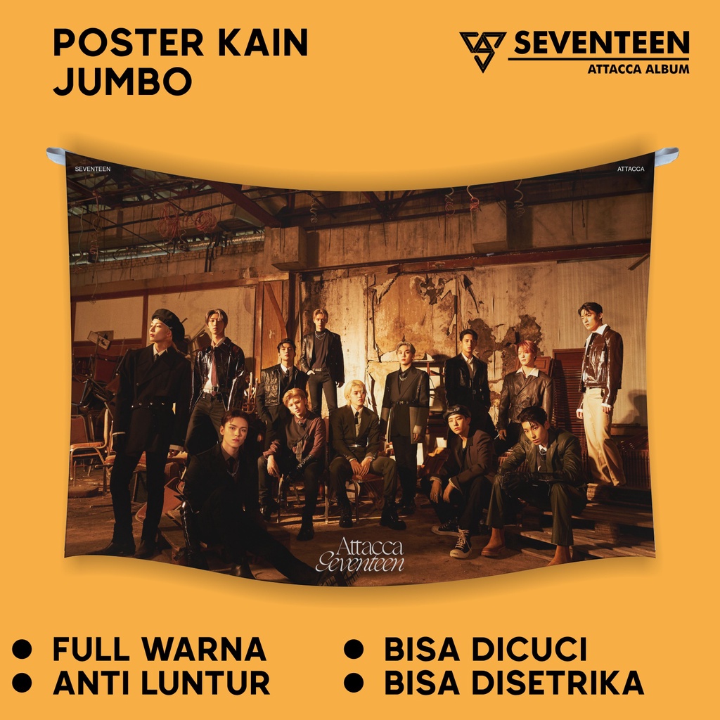 POSTER KAIN JUMBO SEVENTEEN EDISI ALBUM ATTACCA