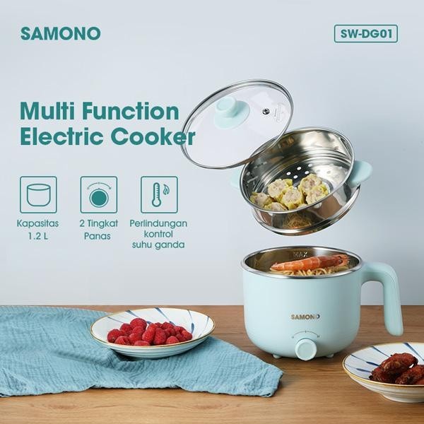 1.2L Panci Kompor Kukusan Elektrik Cooker Stainless Steel