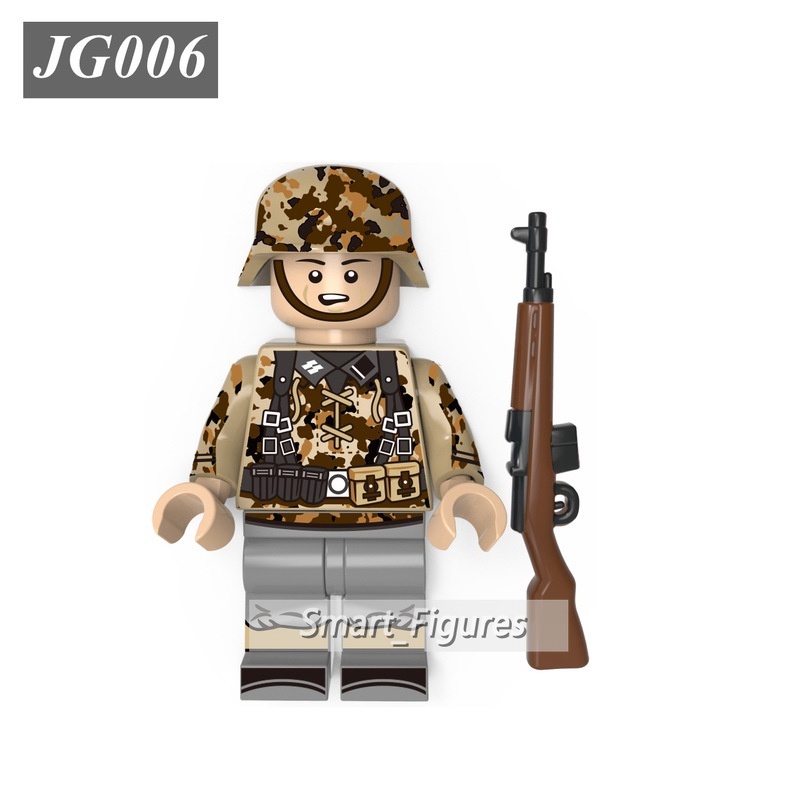 Mainan Action Figure Minifigures WWII Tentara Jerman Motif Camo Salju