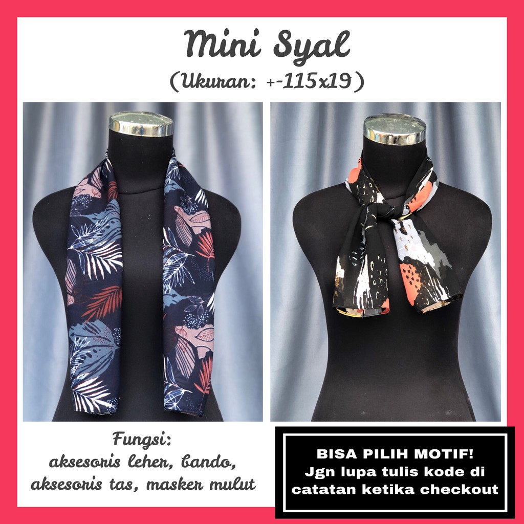 MINI SYAL/MINI SCRAFT syall motif wanita leher neckscarf fashion