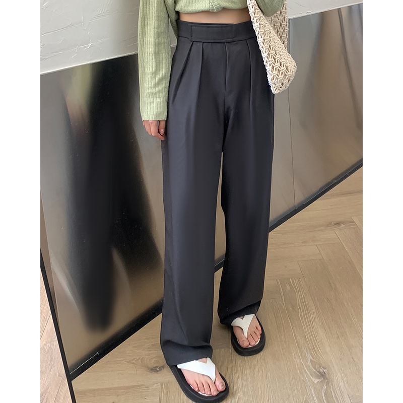 XIAOZHAINV Korean Style Velcro Celana Panjang Wanita High Waist Pants/Celana Kulot Highwaist/Celana Kulot Wanita