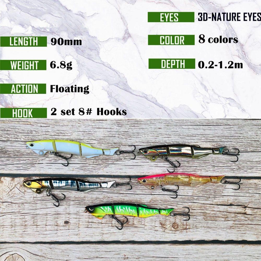 Top 1Pcs Multi Jointed Lure 90mm 6.8g Luya Aksesoris Mancing Tackle Mengambang Swimbait