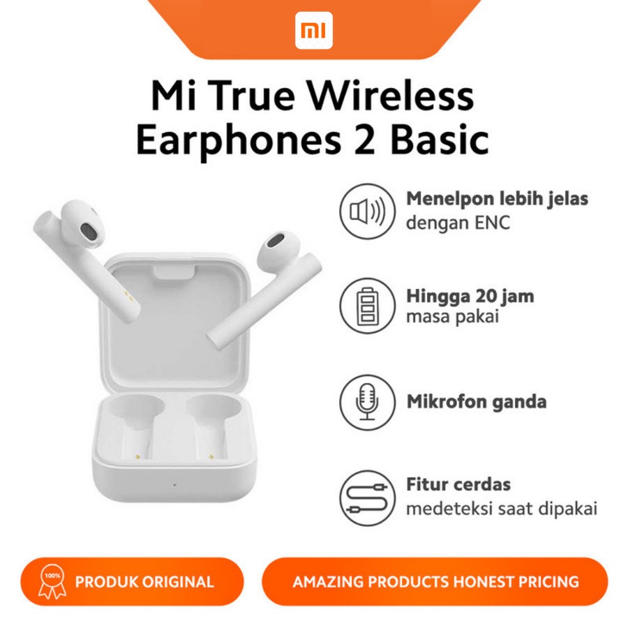 Jual True Wireless Xiaomi Mi Earphone 2 Basic TWS Bluetooth Handset