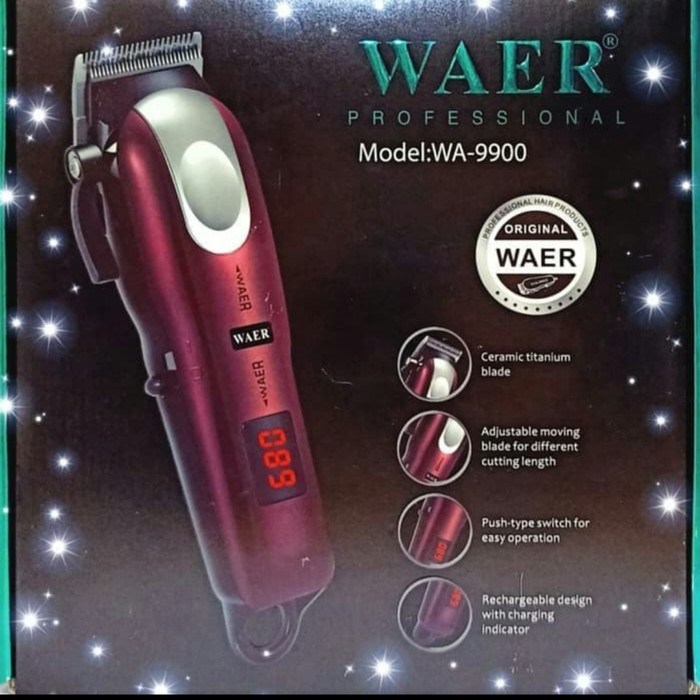 Alat Cukur Rambut Cas Waer Wa-9900 - Hair Cliper Waer Charge 9900