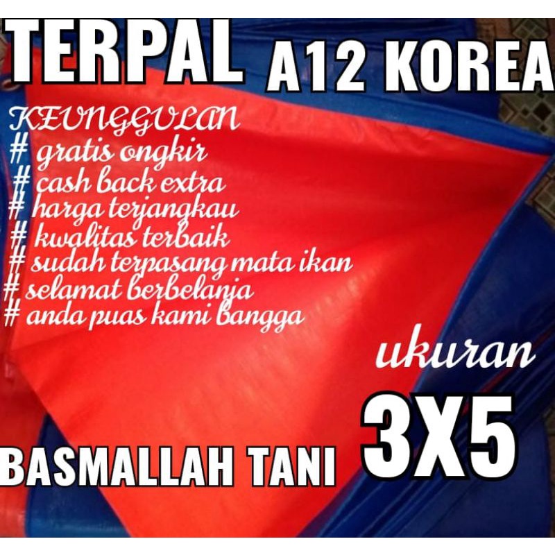 TERPAL PLASTIK A12 UKURAN 3X5 meter merk TRECK