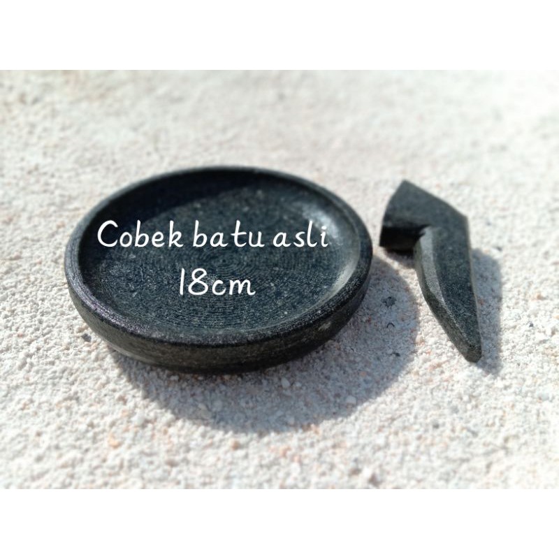 COBEK BATU ASLI 18CM FREE ULEKAN