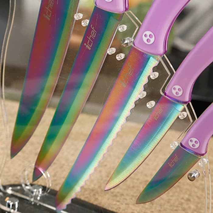 pisau dapur ungu cantik mewah