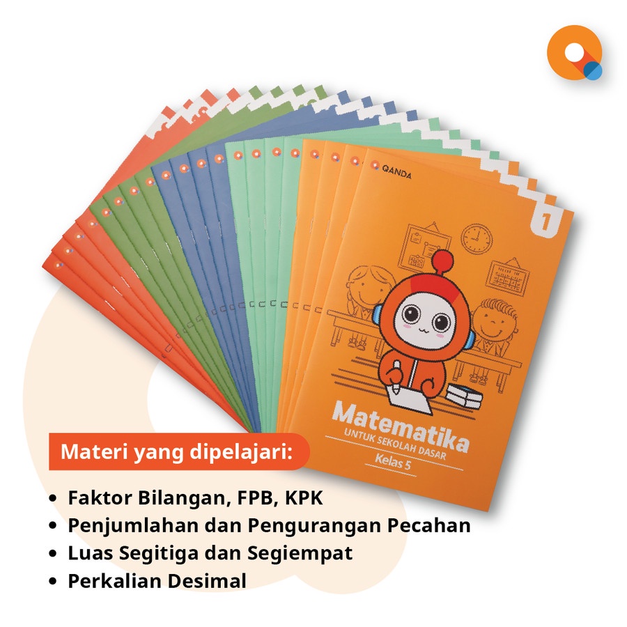 Paket 20 buku kumpulan latihan soal Matematika SD Kelas 5 QANDA Workbook