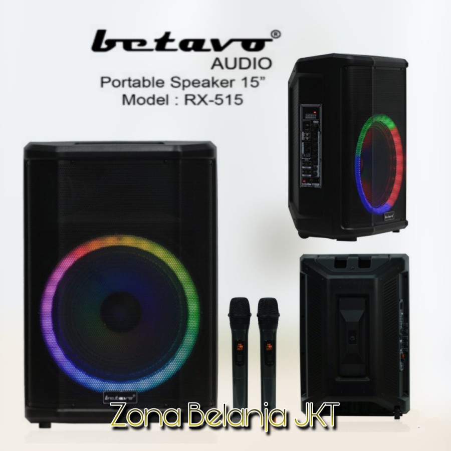 Speaker Portable Wireless 15 Inch BETAVO RX-515 Meeting USB Bluetooth Original