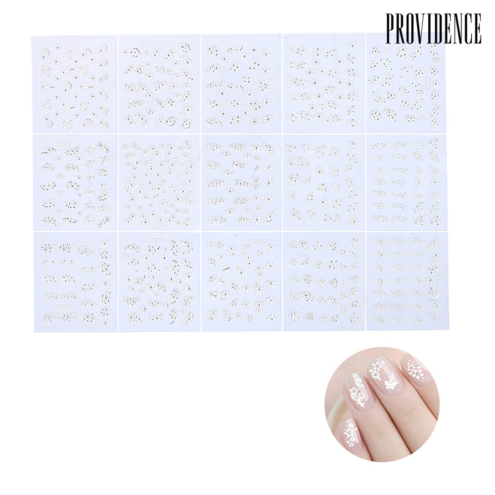 Providence 50Pcs/Set Fashion Flower Self-adhesive Nail Polish Sticker Decal Manicure Tools