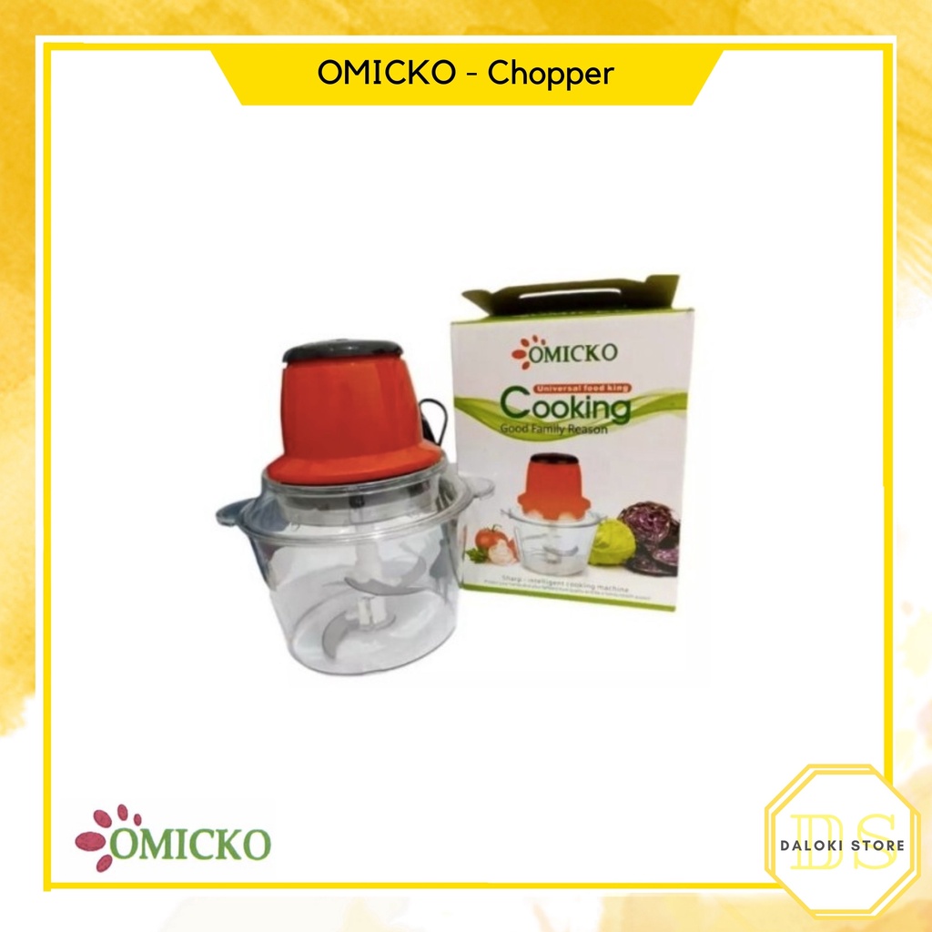 OMICKO CHOPPER / FOOD PROCESSOR / PENGGILING DAGING (PLASTIK / 2 LITER) GARANSI RESMI