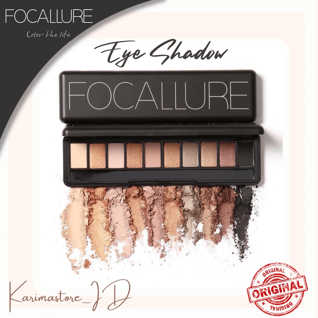 Original FOCALLURE 10 Color Eyeshadow Palette Nude Edition with Brush FA08