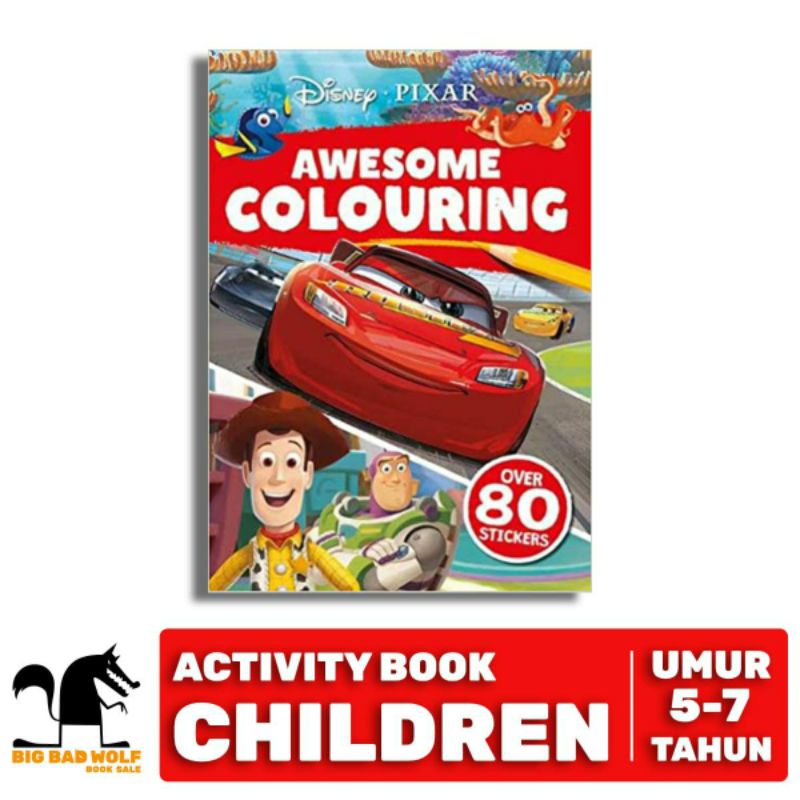 

[NMV] BUKU BBW MEWARNAI dan TEMPEL DISNEY AWESOME COLOURING BOOK 80 STICKER