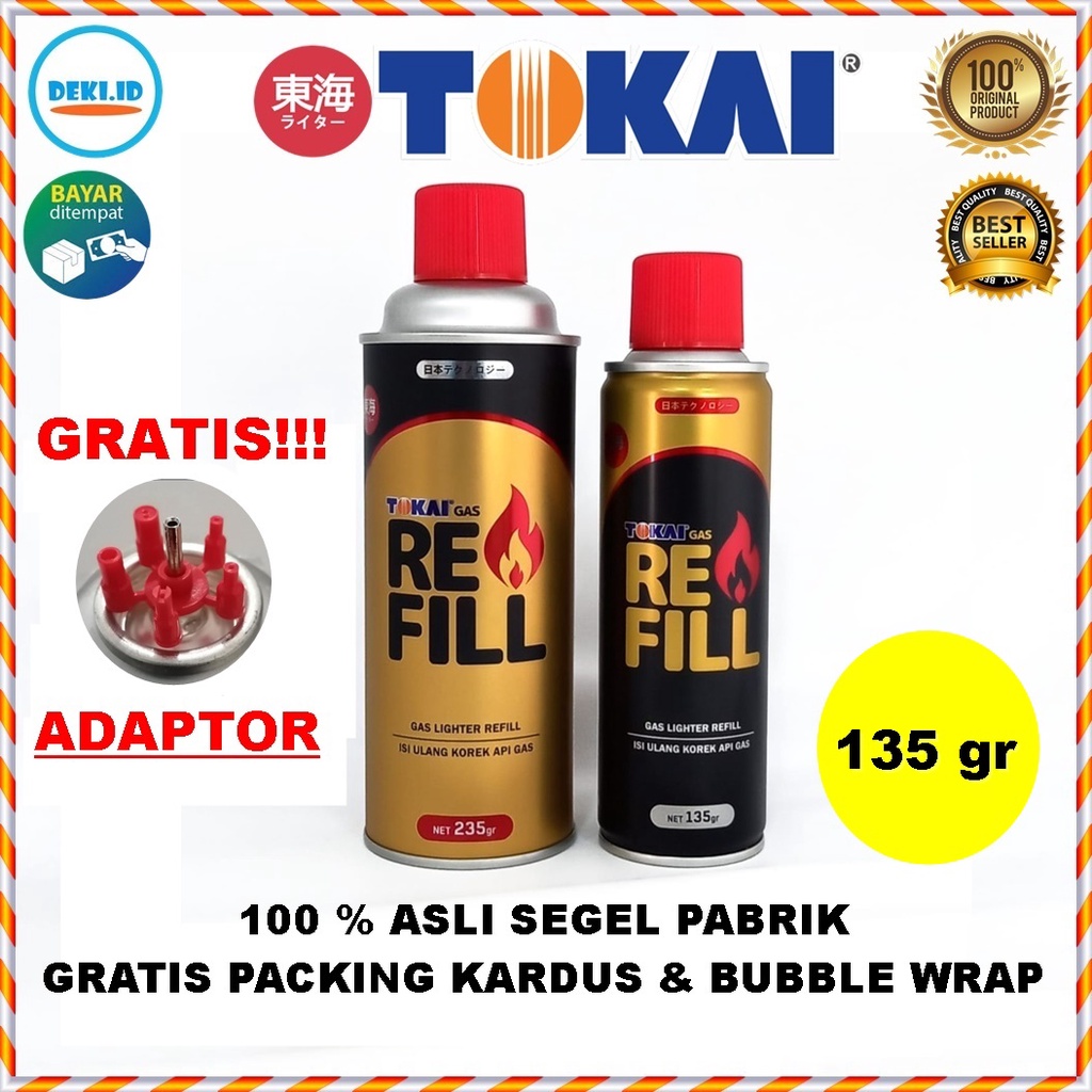 Jual Refill Isi Ulang Korek Api Gas Tokai 135 Gram Asli Segel Pabrik ...