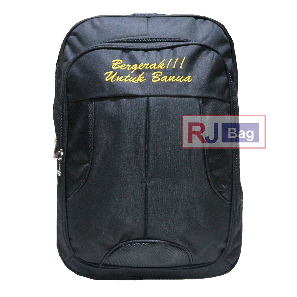 Ransel Hitam Sekolah Smp Kerja Pria Murah Custom Tas Grosir Bergerak Untuk Banua Tas Polo Classic Sablon Bordir Bagus Awet Keren Rapi