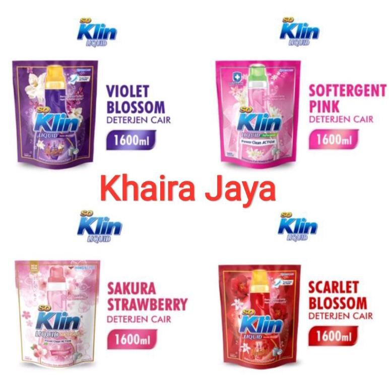 SO KLIN CAIR LIQUID 1600 ML SOKLIN CAIR LIQUID MURAH 1.6LITER SCARLET VIOLET BLOSSOM SOFTERGENT SAKU