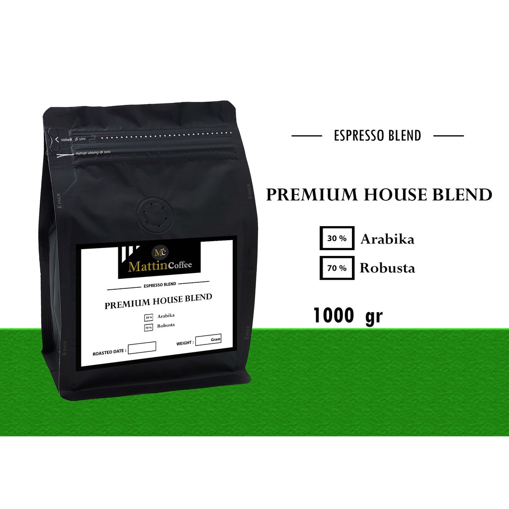 

Kopi House Blend PREMIUM - Arabika 30% Robusta 70% 500 gr - 1 kg/1000 gr Biji atau Bubuk