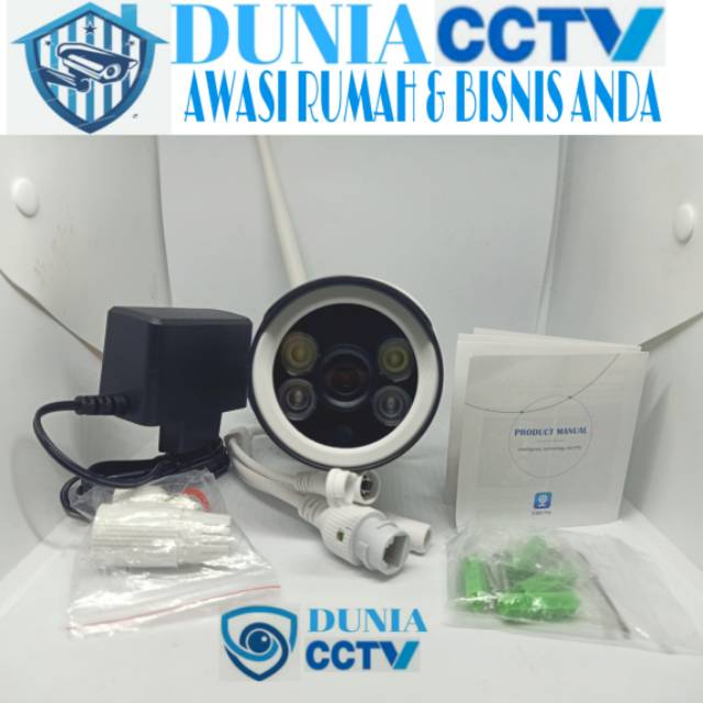 IP CAM Cctv Kamera Cctv V380 P2P Wifi lens 5MP + ADAPTOR MALAM BERWARNA