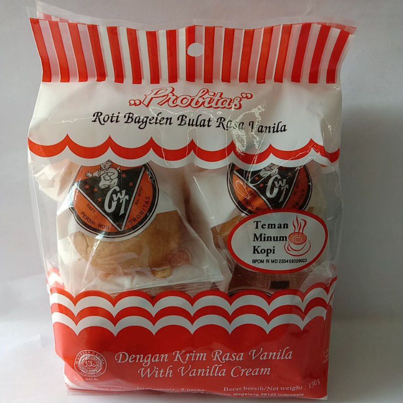PROBITAS ROTI BAGELAN BULAT VANILA 130gr