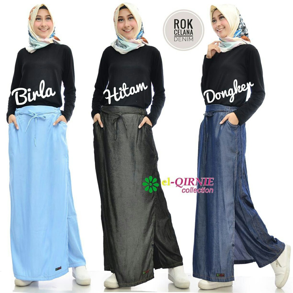 Koleksi Rok Celana Denim El Qirnie Collection