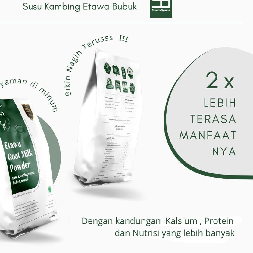 

GRATIS ONGKIR✅Premium Susu Kambing Etawa Bubuk Syams 1000 gram Pure Murni Alami Organik Pasteurisasi Etawaku platinum tanpa campuran gula Original Mentah Kiloan Natural Asli 1 Kg NON SUGAR COD Tunai kurban qurban sapi kambing bayar ditempat SR12 flavor po