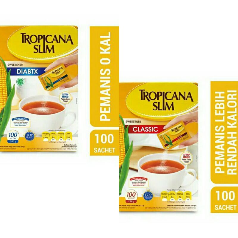 

Tropicana Slim 100 Sachet x 2gr - Classic DIABTX