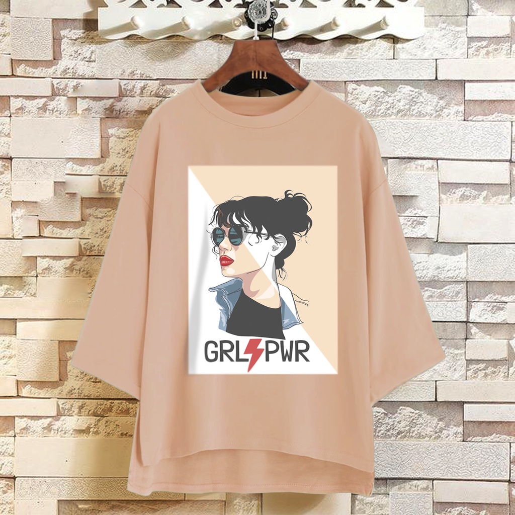 PUFFY_ID kaos oversize tunik wanita GIRLS POWER tshirt big size cewek premium