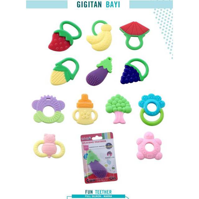 RELIABLE GIGITAN BAYI SILIKON (SILICONE TEETHER) MOTIF BERAGAM