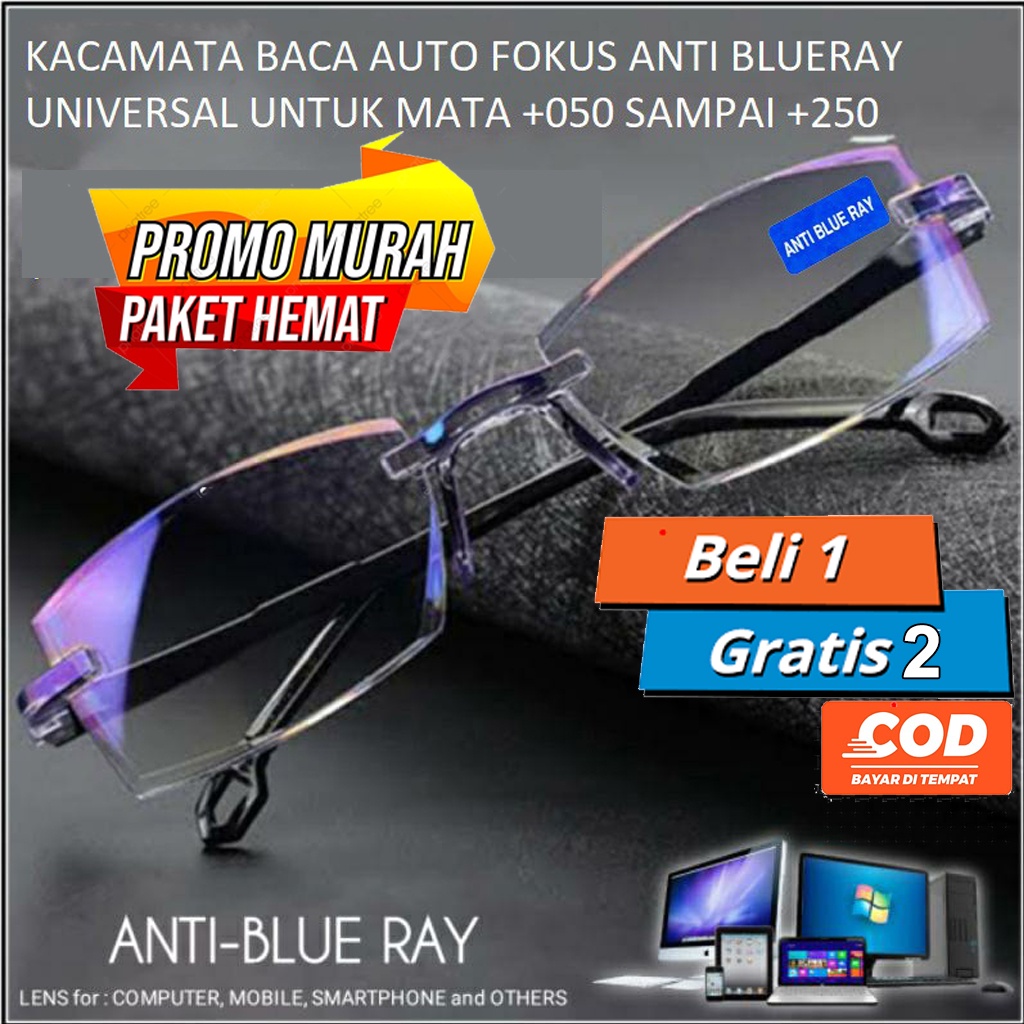 NEW PROMO  BELI 1 GRATIS 2 Kacamata Baca Ajaib Super Auto Fokus Anti Radiasi Blue-Ray Pria Wanita