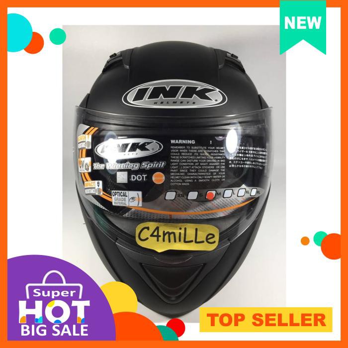 HELM INK AVENTURE SOLID BLACK DOP DOUBLE VISOR MODULAR FULL FACE