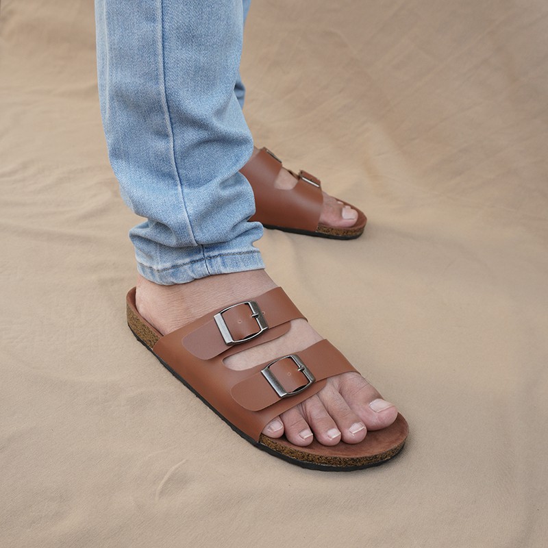 COD!! Sendal Pria Selop Walkers Gesper2 Tan Sandal Slip On Sandal Slide Selop Tali Laki Dewasa