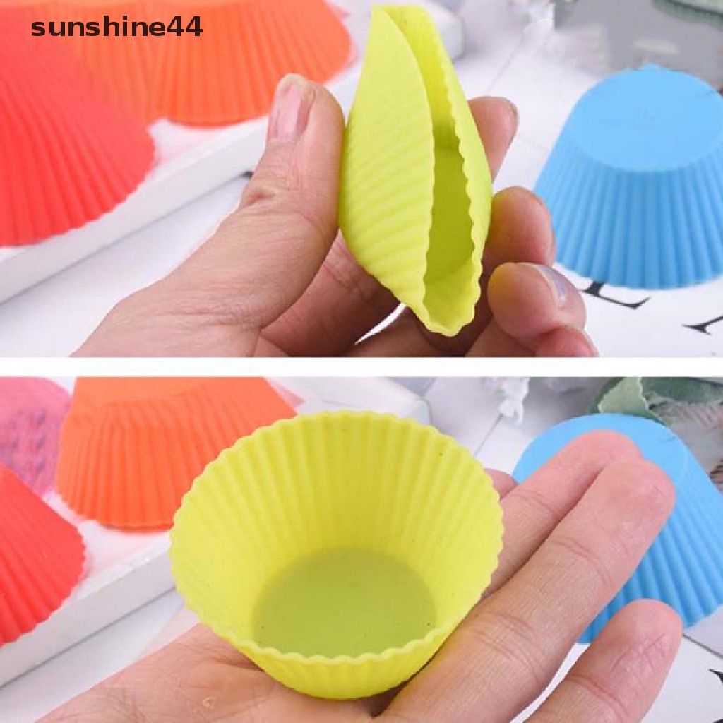 Sunshine Cetakan Cupcake DIY Bahan Silikon Warna Acak