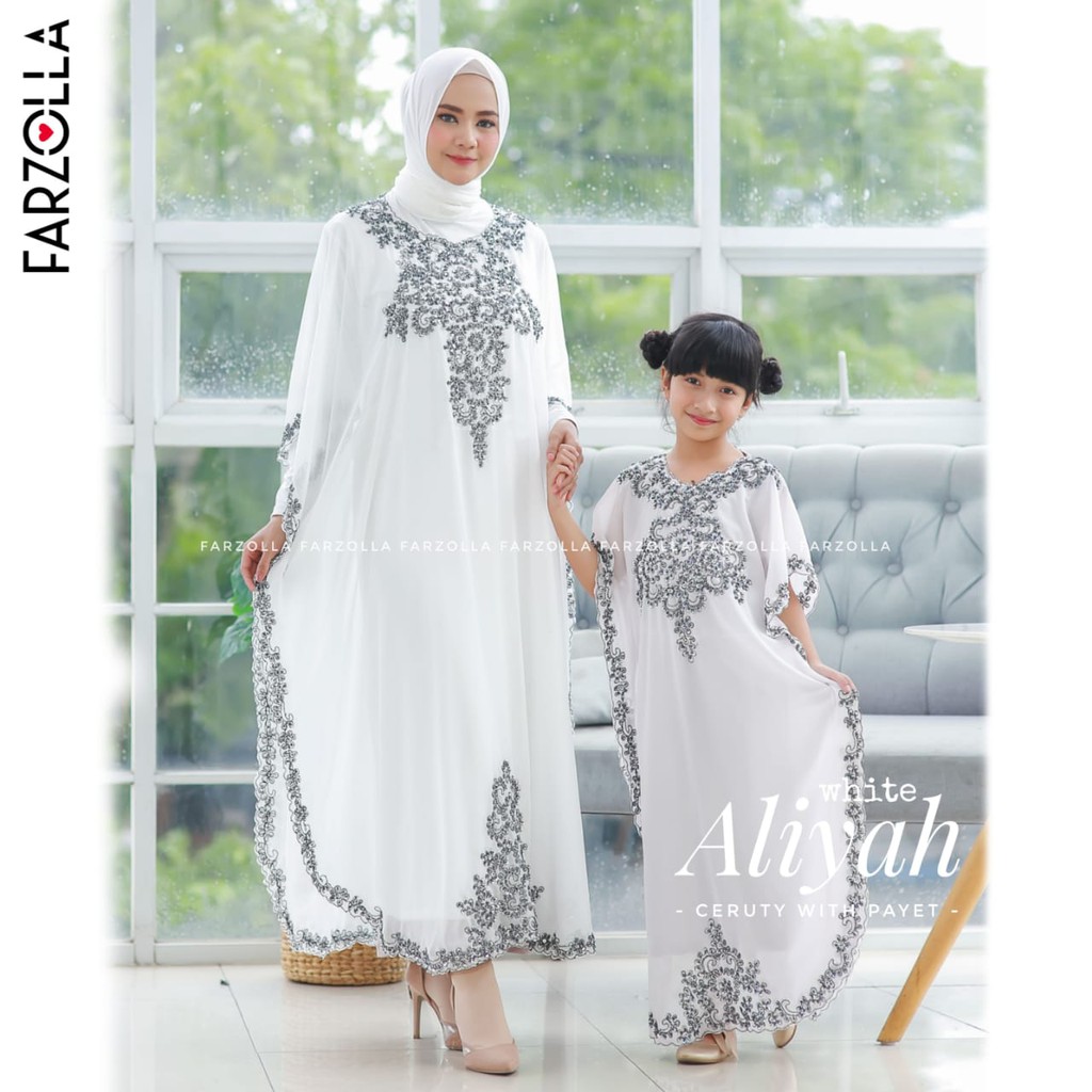 COUPLE KAFTAN LEBARAN MOM AND KIDS/ SARIMBIT IBU DAN ANAK