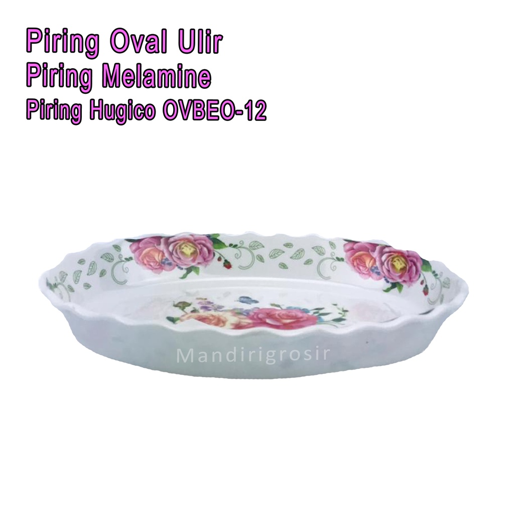 Piring Oval Ulir *Piring Hugico * Piring Melamine * OVBEO-12