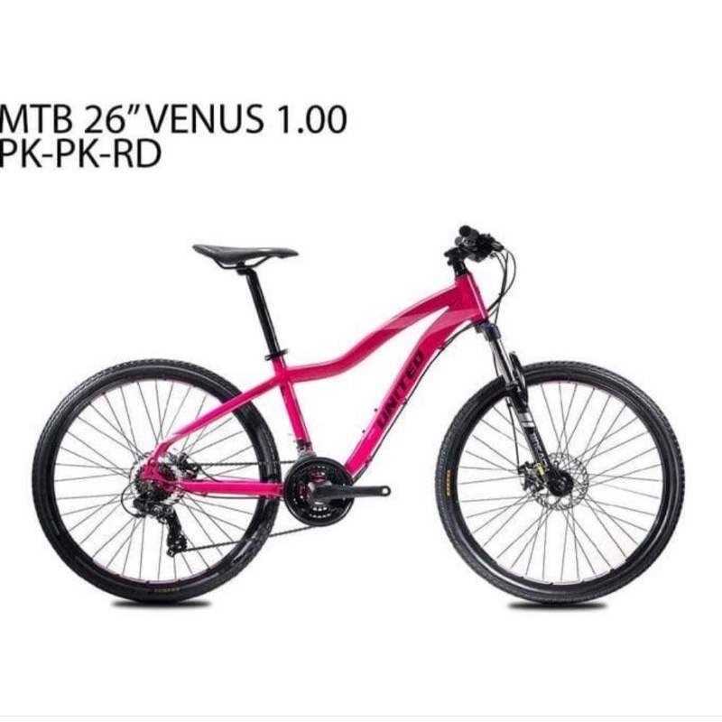 promo gratis ongkir sepeda gunung mtb united venus 1 00   26 inch