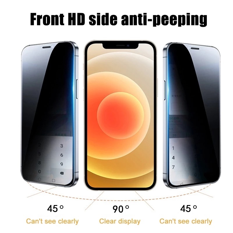 Pelindung Layar Tempered Glass 9H Anti Spy Untuk Xiaomi 11T / 11Pro / 11LITE