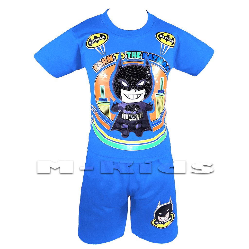 MKids88 - Baju Setelan Anak Laki-Laki Mata Nyala Lampu LED Superhero Karakter BATMAN