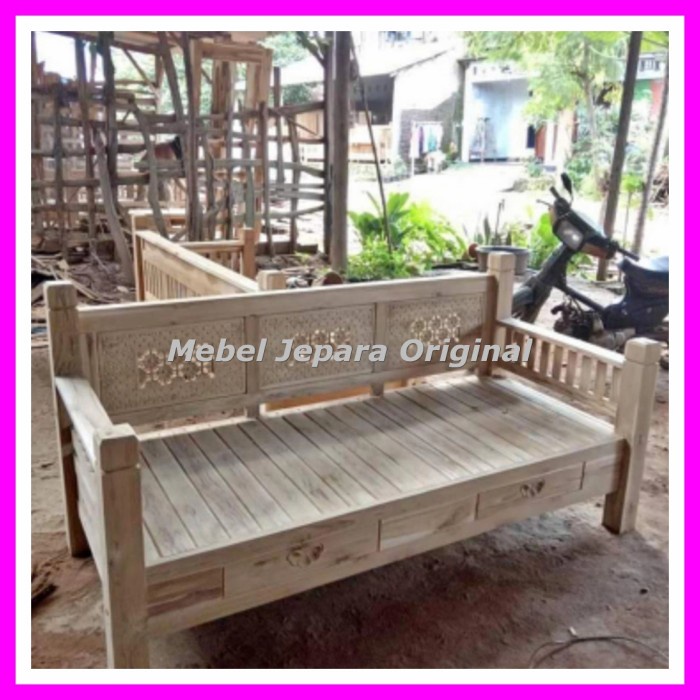 Daybed Jati - Bale kursi jati - Bangku panjang Jati Jepara Mentahan Original