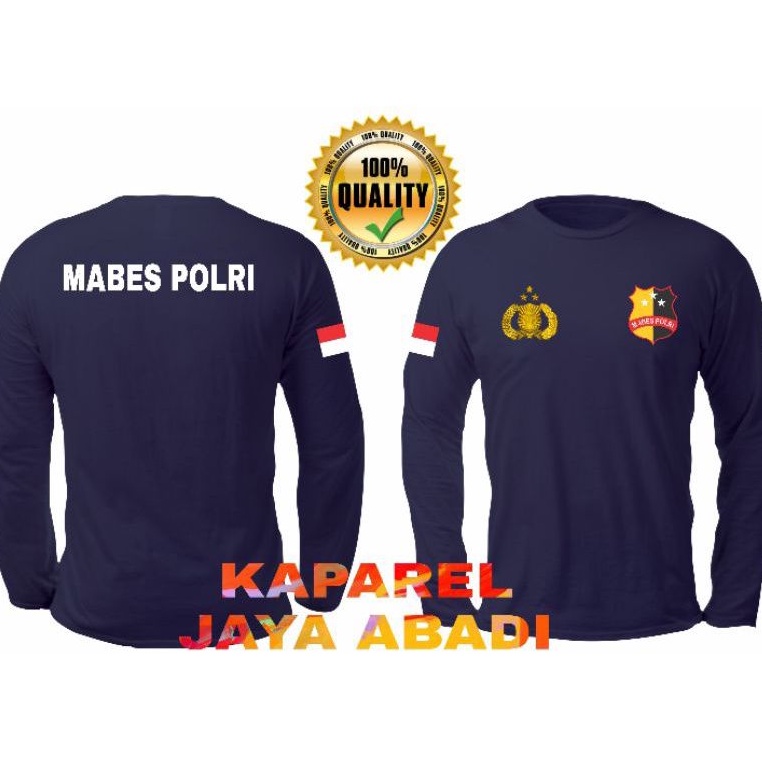 Kaos Logo Mabes Polri/Baju Mabes Polri/Atasan Pria Wanita Mabes Polri Lengan Panjang Kaos Polisi Ter