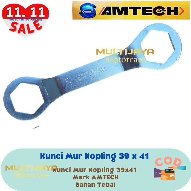 Kunci Mur Kopling Ring 39X41 CVT + Kunci Tutup Klep 17x24 Coupling Nut Wrench Size 39x41 Motor Matic