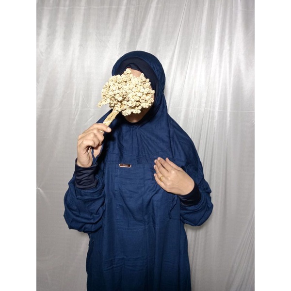 Mukena Hadramaut Malaysia Melayu Manset Terusan Polos Mukenah Jumbo