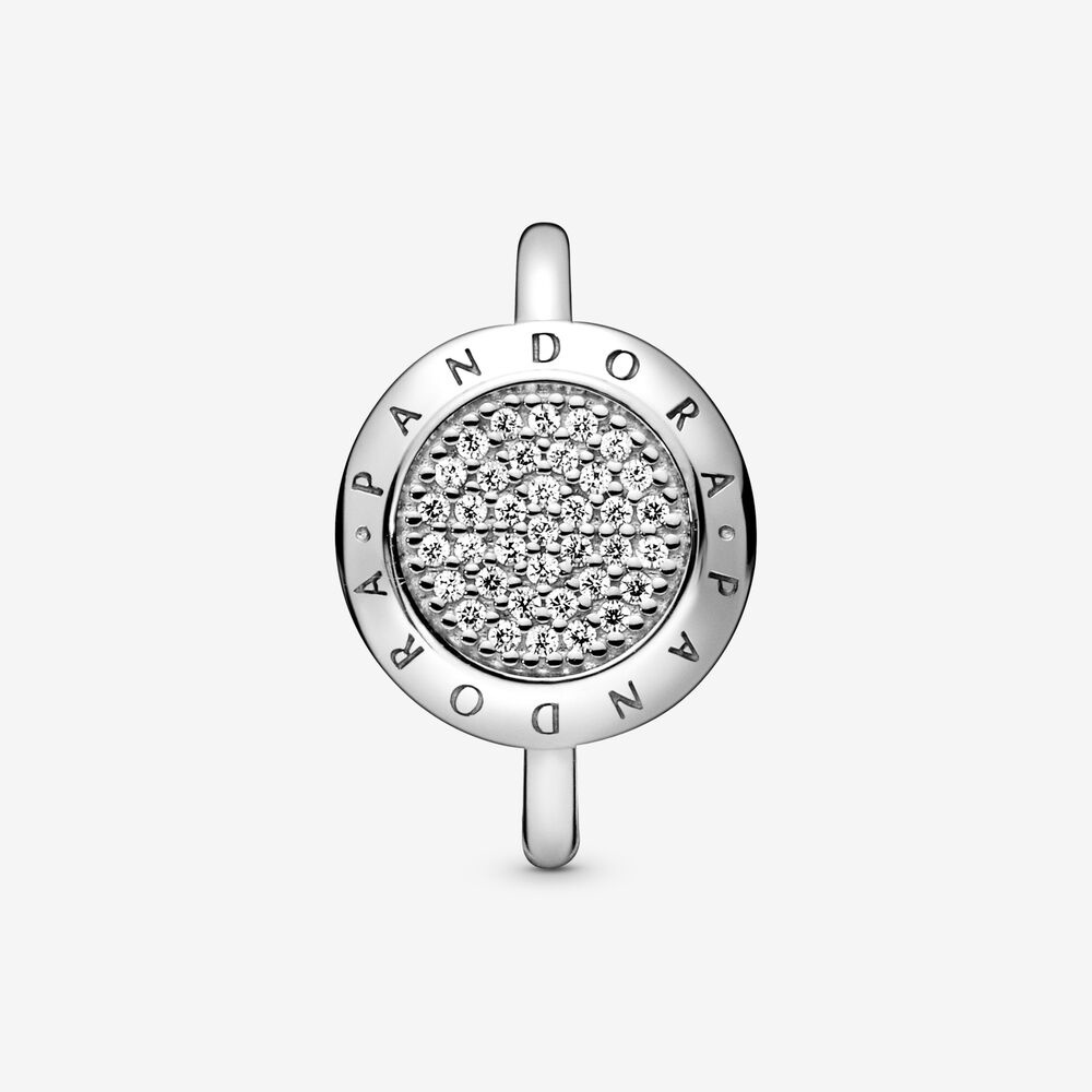 Pandora Cincin 925 Silver Logo Pav Aksen Berlian Kubik Zirconia Untuk Wanita