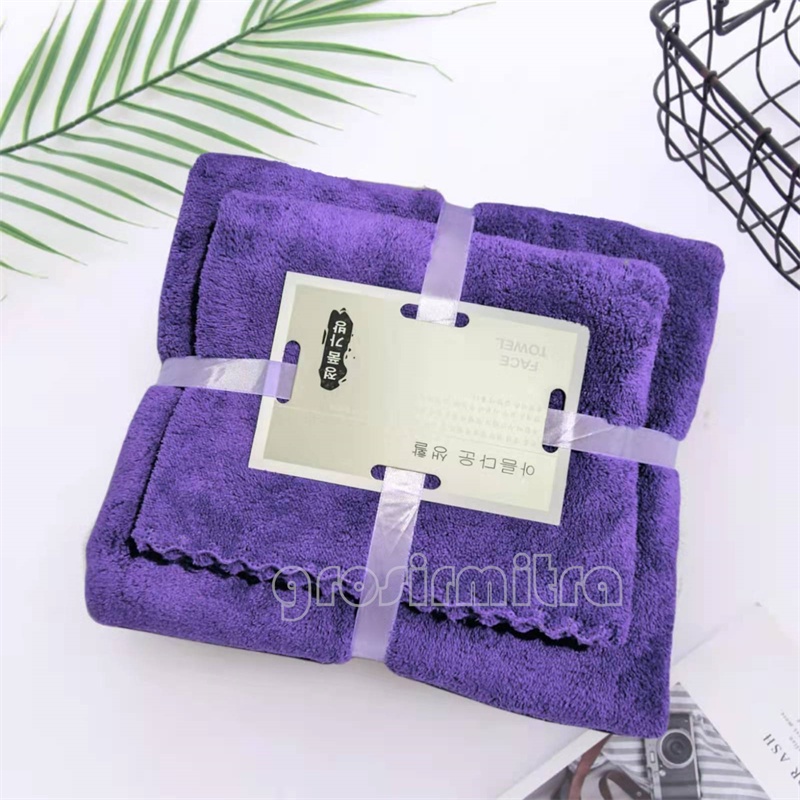 Handuk Set 2in1 Handuk Mandi Handuk Dewasa Unisex Microfiber Lembut Daya Serap Tinggi Perlengkapan Kamar Mandi Hampers Handuk Mandi Dewasa Handuk Bayi Polos Unisex Handuk Howel and Co Set Tas Kotak