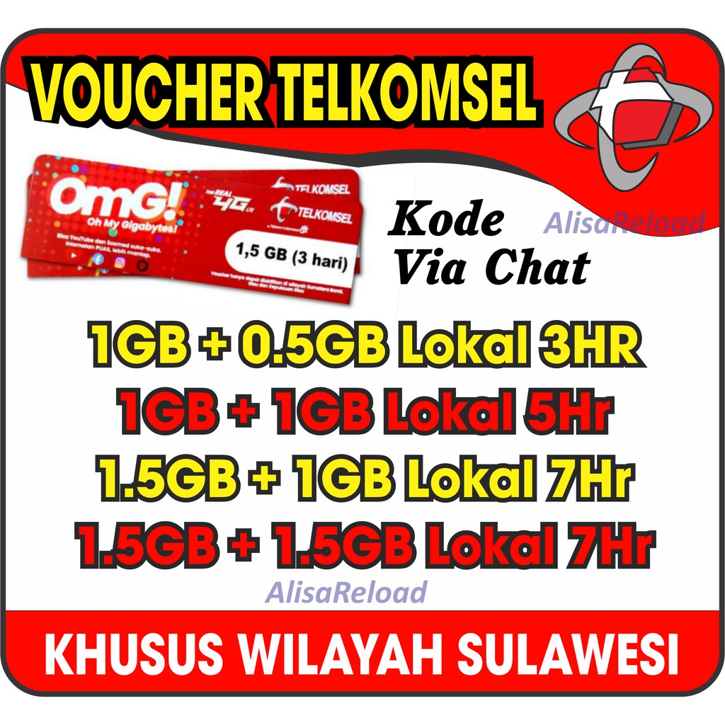 (VIA CHAT) Voucher Data Telkomsel | Kuota Internet Telkomsel SULAWESI