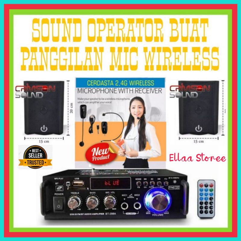 Paket Sound Panggilan Operator 2 Titik Speaker / 1 Mic Wireless Bando