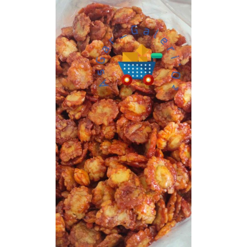 

balado 500gr emping asli melinjo 500gr+- / kripik emping manis pedas