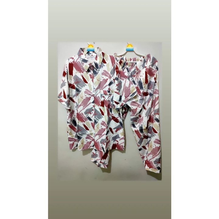 BAJU TIDUR JUMBO, PIYAMA JUMBO, BAHAN KATUN RAYON ADEM