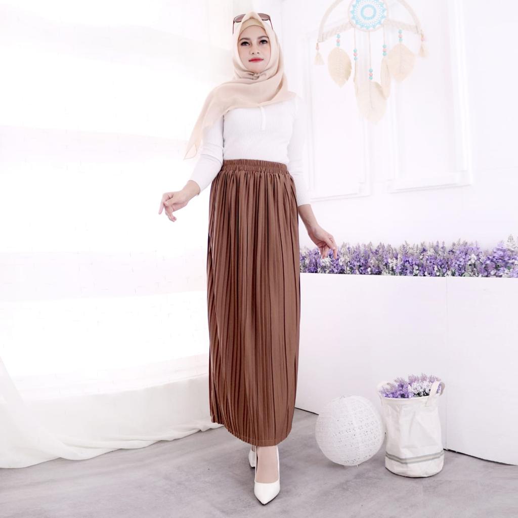 ROK PLISKET PREMIUM // ROK PLISKET SPAN // PLEATS SKIRT // BAHAN HYGET PREMIUM