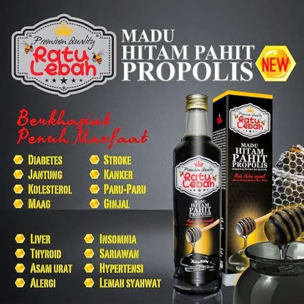 Jual Madu Hitam Pahit Plus Ratu Lebah Formula Baru Madu Pahit Plus