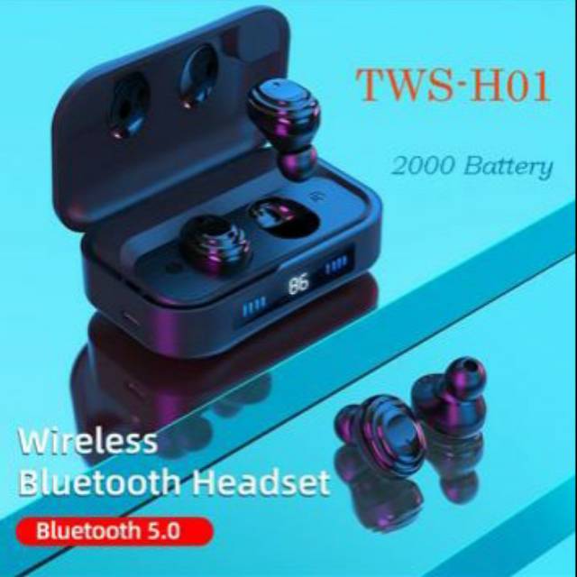 TWS H01 Headset Bluetooth LED Waterproof TWS-H01 Wireless Earphone Earbuds LED TWS H01